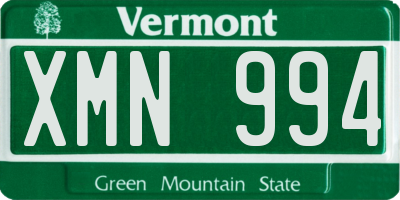 VT license plate XMN994