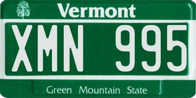 VT license plate XMN995