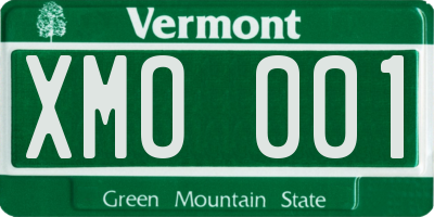 VT license plate XMO001