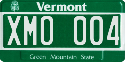 VT license plate XMO004