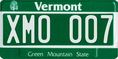 VT license plate XMO007