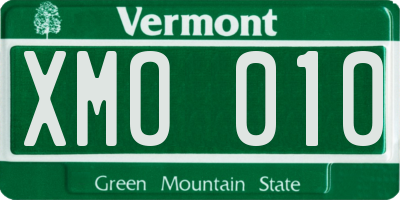 VT license plate XMO010