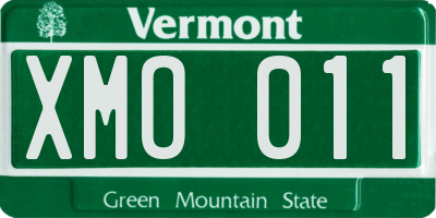VT license plate XMO011