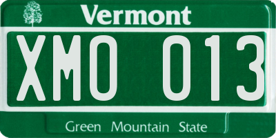 VT license plate XMO013