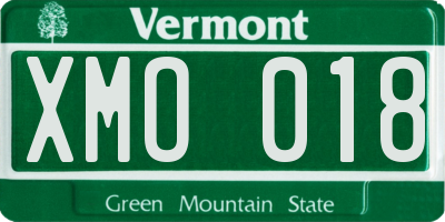 VT license plate XMO018