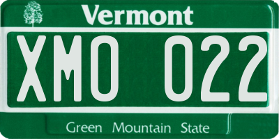 VT license plate XMO022