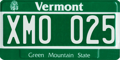 VT license plate XMO025