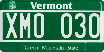 VT license plate XMO030