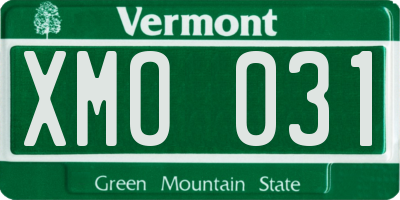 VT license plate XMO031
