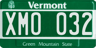 VT license plate XMO032