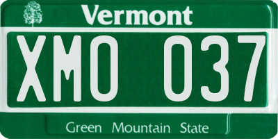 VT license plate XMO037