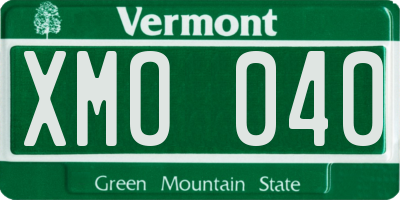 VT license plate XMO040