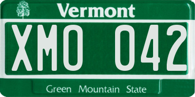 VT license plate XMO042