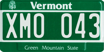 VT license plate XMO043