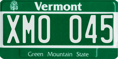 VT license plate XMO045