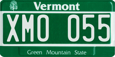 VT license plate XMO055