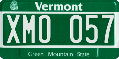 VT license plate XMO057