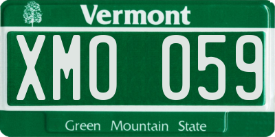 VT license plate XMO059