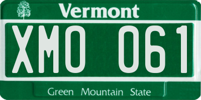 VT license plate XMO061