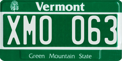 VT license plate XMO063