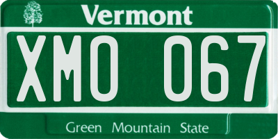 VT license plate XMO067