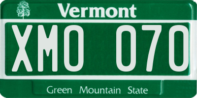 VT license plate XMO070