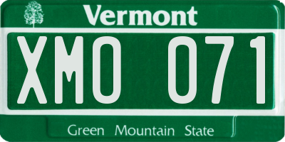 VT license plate XMO071
