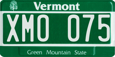 VT license plate XMO075