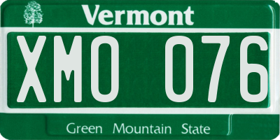 VT license plate XMO076