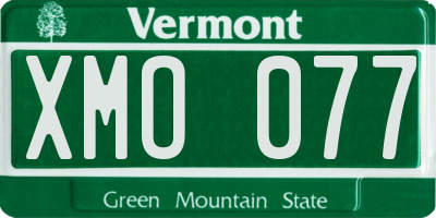 VT license plate XMO077