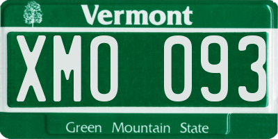 VT license plate XMO093
