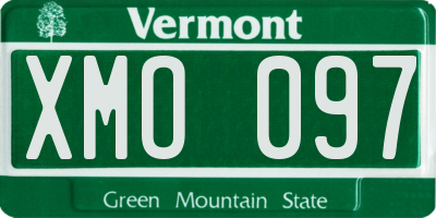 VT license plate XMO097