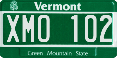 VT license plate XMO102