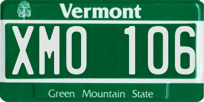 VT license plate XMO106