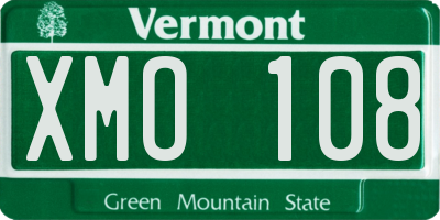 VT license plate XMO108