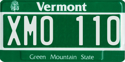 VT license plate XMO110