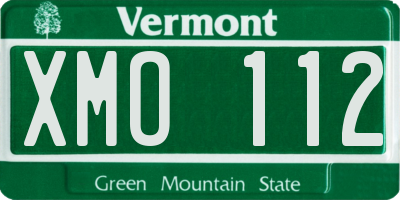 VT license plate XMO112