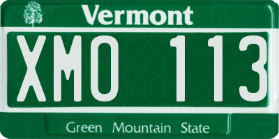 VT license plate XMO113