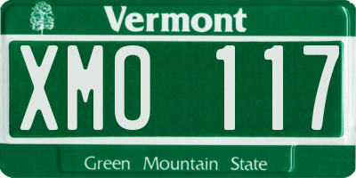 VT license plate XMO117