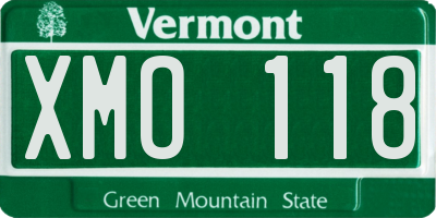 VT license plate XMO118