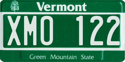VT license plate XMO122