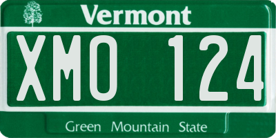 VT license plate XMO124