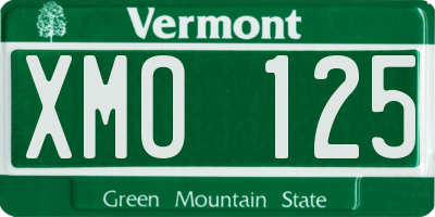 VT license plate XMO125