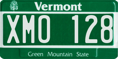 VT license plate XMO128
