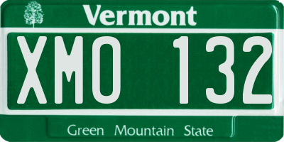 VT license plate XMO132