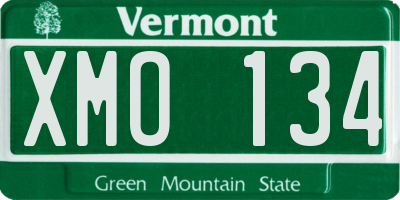 VT license plate XMO134