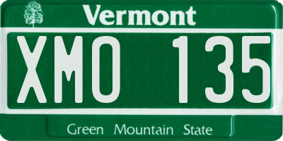 VT license plate XMO135