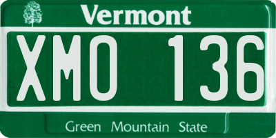 VT license plate XMO136