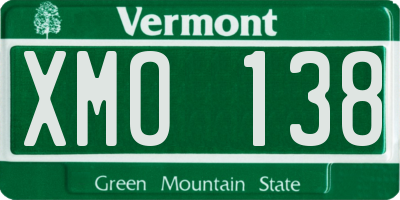 VT license plate XMO138