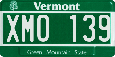 VT license plate XMO139